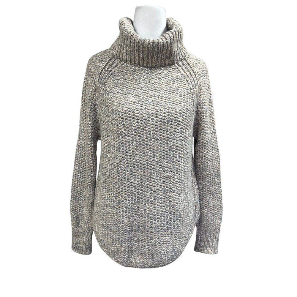 prAna Callisto Sweater Womens Size Small Oatmeal Knit Turtleneck Pullover